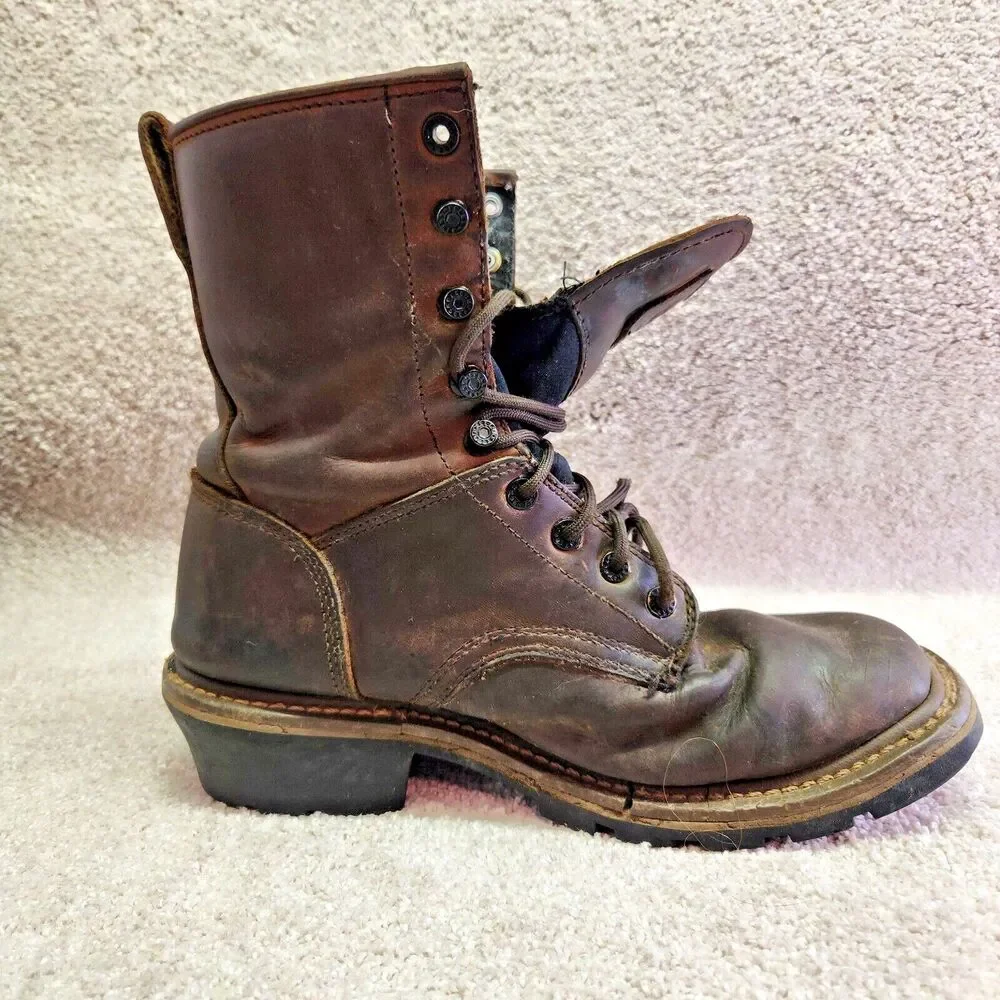 Rocky Boots Men’s 9M Brown Waterproof Logger ASTM Electrical Hazard Work Boot